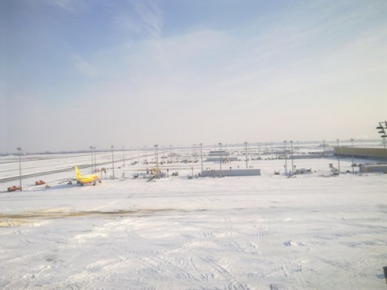 Flughafen Leipzig im Schnee :-)